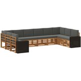  Set vanjskih sofa 10 pcs Prirodna i antracit Poliester | shoptok.hr