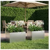 vidaXL Vrtna saksija 2 kom. Srebrna 80 x 50 x 50 cm Pocinčani čelik - Pocinčani čelik 80 x 50 x 50 cm 2 | shoptok.hr