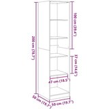 vidaXL Garderobna omara betonsko siva 50x50x200 cm iverna plošča | Shoptok.si