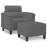  Fotelja s tabureom tamnosiva 60 cm od mikrovlakna | shoptok.hr