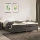  Box spring postelja z vzmetnico temno siva 200x200 cm žamet, (20725219) Cene