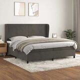  Box spring postelja z vzmetnico temno siva 200x200 cm žamet, (20788786) Cene