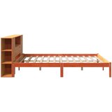 vidaXL Krevet s regalom za knjige bez madraca 200x200 cm od borovine | shoptok.hr