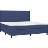  Krevet box spring s madracem LED plavi 200x200 cm od tkanine | shoptok.hr