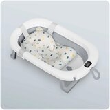 Ricokids RK-287 – Sklopiva dječja kadica 45 L s LCD termometrom i jastukom za novorođenče, bijelo-siva | shoptok.hr