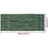 Balkonski zastor s tamnozelenim lišćem 400 x 150 cm | shoptok.hr