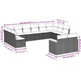  12-dijelni set vrtnih sofa od poliratana s jastucima bež | shoptok.hr