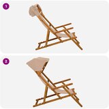  Ležaljka 3 Pozicija Čvrsto drvo eukaliptusa Sivosmeđa | shoptok.hr