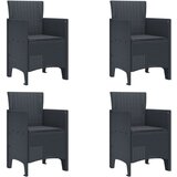 vidaXL 5-delni jedilni set za vrt z blazinami Antracit Poli ratan | Shoptok.si