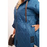 Kesi Włoski Women's Plus Size quilted jacket with a hood and the inscription HOPE denim | Shoptok.si