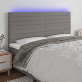 vidaXL LED posteljno vzglavje temno sivo 180x5x118/128 cm blago | Shoptok.si