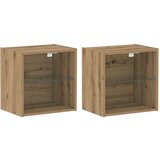  Plutajuća polica 2 komada od umjetničkog hrasta 40x28.5x40 cm konstruirano drvo | shoptok.hr