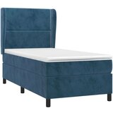 Box spring krevet s madracem tamnoplavi 90x190 cm baršunasti | shoptok.hr