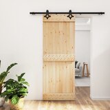 vidaXL Drsna vrata s kompletom vodil 80x210 cm trdna borovina Cene