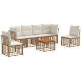  Set vanjskih sofa 7 pcs Prirodna i krema bijela Poliester | shoptok.hr
