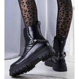 Gemre Black insulated ankle boots with chain Pareda | ePonuda.com