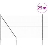vidaXL heksagonalna ograja Siva 1.6x25 m Jeklo, ograjni stebri z bodicami 13 kos Ø32 mm 180 cm Galvanizirano jeklo | Shoptok.si