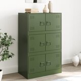 vidaXL Komoda olivno zelena 67x39x107 cm jeklo Cene