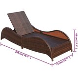 Poli Ležalnik z blazino poli ratan rjav | Shoptok.si