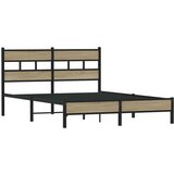  Posteljni okvir brez vzmetnice hrast 150x200 cm inženirski les, (21609187) | Shoptok.si