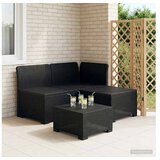 vidaXL Sofa za vrt za 3 osobe sa izgledom rattan 3-sjedalo PP Antracit - Antracit Sofa + srednji + kutni bez jastuka | shoptok.hr