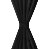  2 komada Crna Mikro-Satenska Zavjesa s Tregerima 140 x 175 cm | shoptok.hr