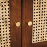 vidaXL Posteljne mize s predalom Rjava Trska in masivno mango les | Shoptok.si