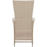  7-dijelni vrtni blagovaonski set od poliratana s jastucima bež Dužina stola 150 cm | shoptok.hr