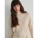 Reserved - Haljina od žerseja s remenom - boja kože | shoptok.hr