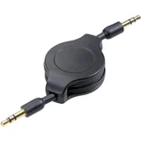 JACK audio priključni kabel [1x JACK utikač 3.5 mm - 1x JACK utikač 3.5 mm] 1.10 m crn+ roler, pozlaćeni kon