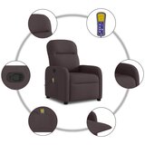  Masažni naslonjač od tkanine tamnosmeđi | shoptok.hr