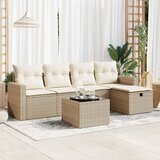 vidaXL 6-dijelni set vrtnih sofa s jastucima bež od poliratana | shoptok.hr
