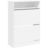 Maison Chic Omarice za obutev - Kopa za čevlje z 2 predaloma bela 80x34x116 cm, (21776455) Cene