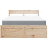 vidaXL Postelja s predali in vzmetnico 120x190 cm trdna borovina | Shoptok.si