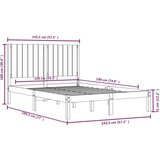  Posteljni okvir črn iz trdne borovine 140x190 cm, (20644565) | Shoptok.si