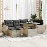 vidaXL 7-dijelni set vrtnih sofa svjetlosivi od poliratana | shoptok.hr