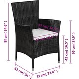  3-dijelni bistro set od poliratana crni | shoptok.hr