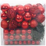  Set Božićnih Ukrasnih Kuglica 120 pcs Crvena Plastika | Eponuda.com