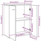  Komoda bijela 60 x 30 x 75 cm od konstruiranog drva | shoptok.hr