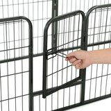 vidaXL Ograda za pse z 8 jeklenimi paneli 60x80 cm črne barve | Shoptok.si