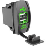 INF dvojni polnilec usb z zeleno obročasto lučko za avto, čoln in motor, (21297300) Cene