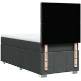 vidaXL Box spring postelja z vzmetnico temno siva 100x200 cm blago | Shoptok.si