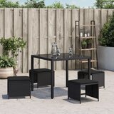  Vrtni stolci s jastucima 4 kom crni 40x40x35 cm od poliratana | shoptok.hr