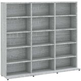 vidaXL Omarica za CD plošče siva sonoma 102x23x89,5 cm inženirski les | Shoptok.si