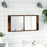  LED kupaonski ormarić s ogledalom boja hrasta 100 x 12 x 45 cm | shoptok.hr
