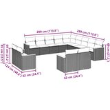  13-dijelni set vrtnih sofa s jastucima poliratan crni | shoptok.hr