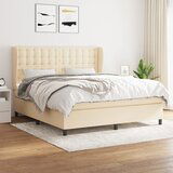 The Living Store Box spring postelja z vzmetnico krem 160x200 cm blago - Box Spring Postelja, (21454247) Cene