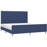  Okvir za krevet s uzglavljem plavi 180 x 200 cm od tkanine | shoptok.hr