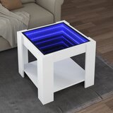 vidaXL Klubska mizica LED bela 53x53x45 cm inženirski les Cene