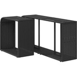 vidaXL Polica 2 kosa črn poli ratan | Shoptok.si